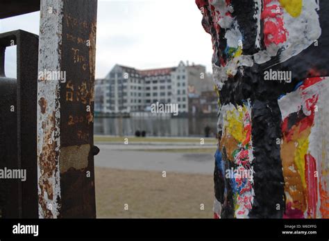 graffiti detail of berlin wall, east side gallery murales Stock Photo ...