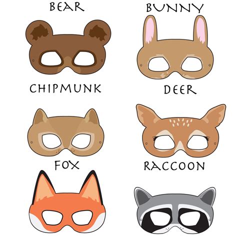 Free Printable Animal Masks Learn New Vocabulary And Wear Animal Masks Such As Alligator, Bear ...