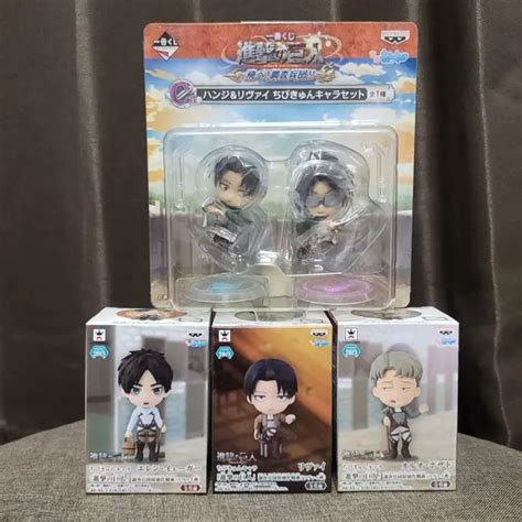 ATTACK ON TITAN Chibi Kyun Chara Levi Hange Eren Yeager Oluo Figure Set ...