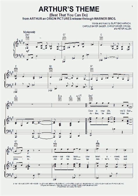 Arthur's Theme Piano Sheet Music | OnlinePianist