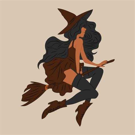 Witch. Cute ladies. Pin-up, retro style. Halloween costume concept ...