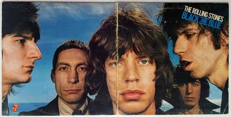 The Rolling Stones 'Black and Blue' LP cover fully signed by the band