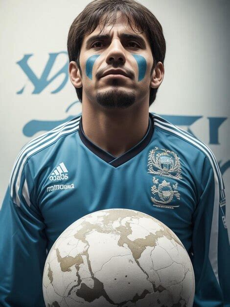 Premium AI Image | Male professional soccer player wearing an Argentina national team jersey ...