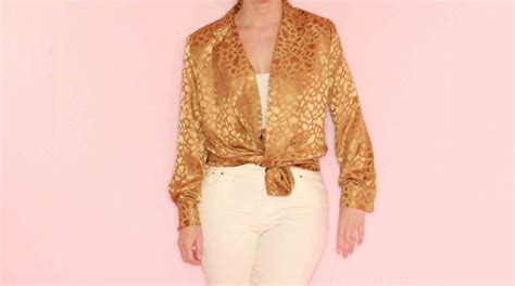 Gold Silk Blouse - Etsy