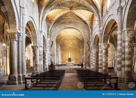 The Romanic Cathedral of Sovana Stock Image - Image of traditional ...