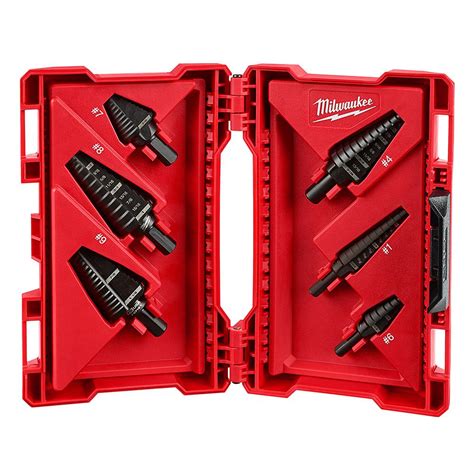 Milwaukee Black Oxide Step Drill Bit Set 6 Piece Jam Free Drilling Tool Bits | eBay