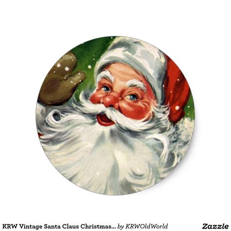 KRW Vintage Santa Claus Christmas Sticker | Christmas stickers, Holiday stickers, Vintage santa ...