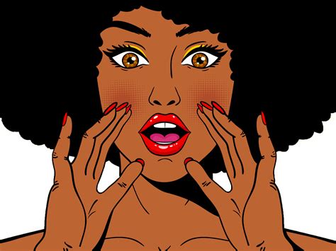 Download Transparent Black Woman Closup Afro - Pop Art - PNGkit