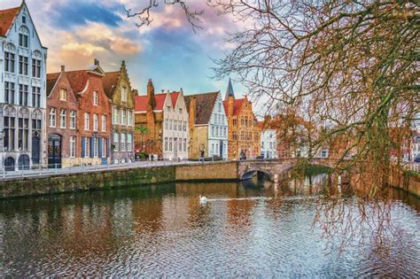 Downtown Bruges, Belgium in Winter Stock Photo - Image of belgium ...