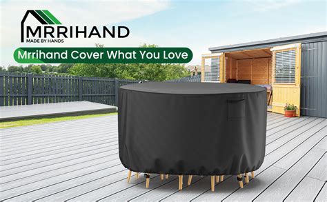 Amazon.com : Mrrihand Round Patio Table Cover - Heavy Duty Outdoor ...