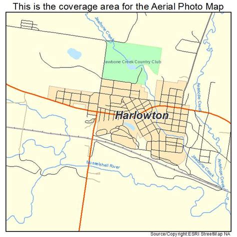 Aerial Photography Map of Harlowton, MT Montana