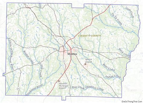 Map of Colquitt County, Georgia - Thong Thai Real