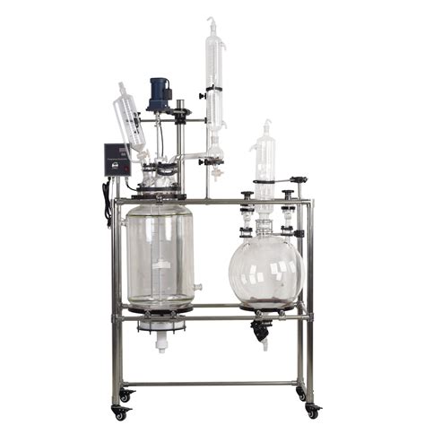 50L Vacuum Filter Jacketed Glass Vessel Stirred Crystallization Reactor ...