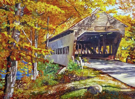 Through The Covered Bridge Painting by David Lloyd Glover - Fine Art America