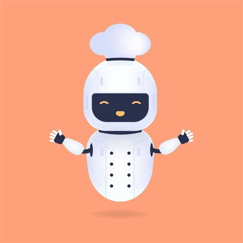 White friendly chef robot. Cooking Robot Artificial Intelligence concept. 14296323 Vector Art at ...