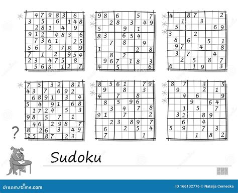 Set of Sudoku Puzzles. 3 Difficulty Levels. Logic Game for Children and Adults. Printable Page ...