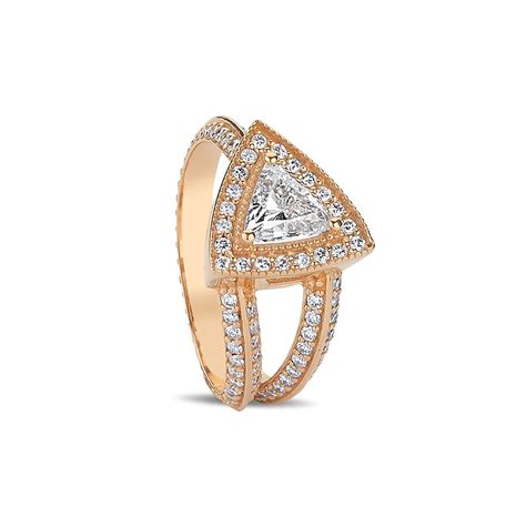 Zara Triangle Cut Diamond Pinky Ring - Celebrity Jewellers