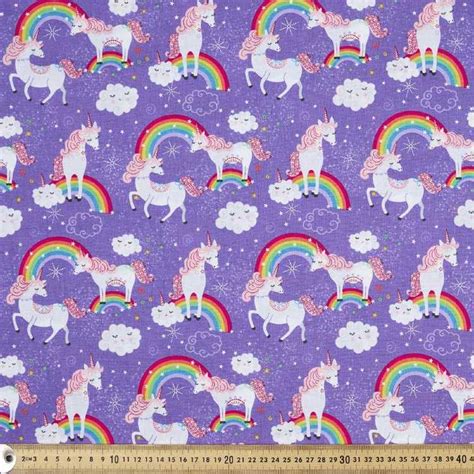 Rainbow Unicorn Cotton Fabric