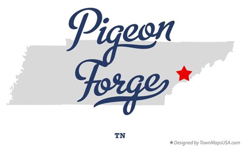 Map of Pigeon Forge, TN, Tennessee