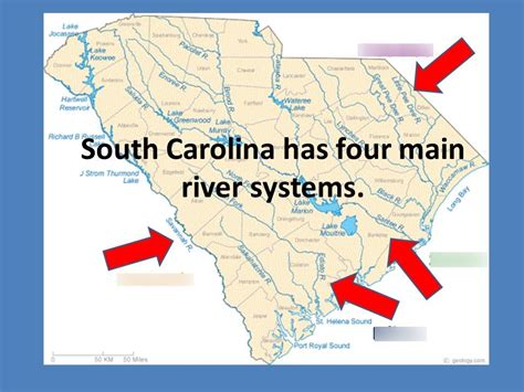 south carolina rivers and city map Diagram | Quizlet