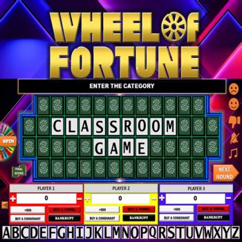 Wheel of Fortune Powerpoint Game Most Realistic Games for classroom