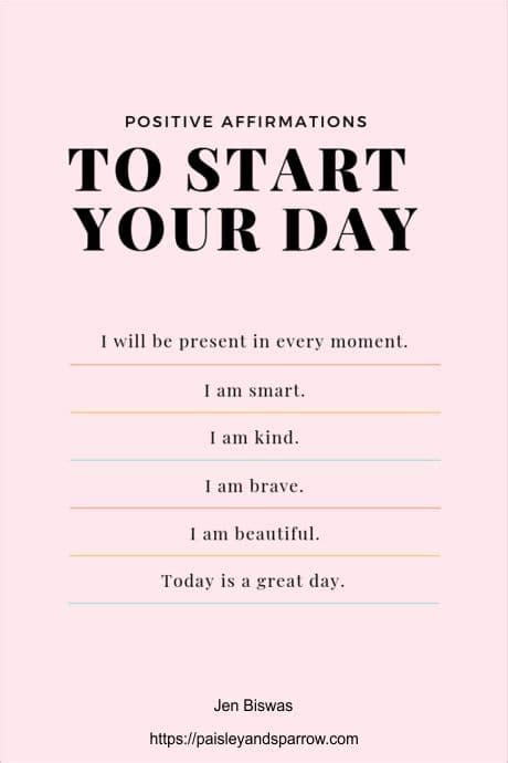 Positive Affirmations To Start Your Day