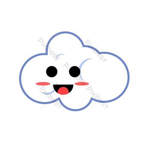 Original cute cartoon white cloud emoji commercial decorative design ...