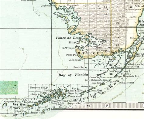 Map of Monroe County, Florida, 1897