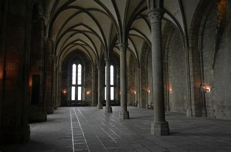 Le Mont Saint Michel Abbey Salle des Hotes Interior Northern France Photograph by Shawn O'Brien ...