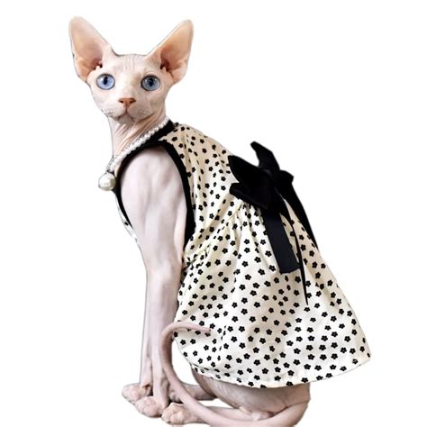 Sphynx Cat Clothes Girl | Black Bow Dress for Sphynx Hairless Cat