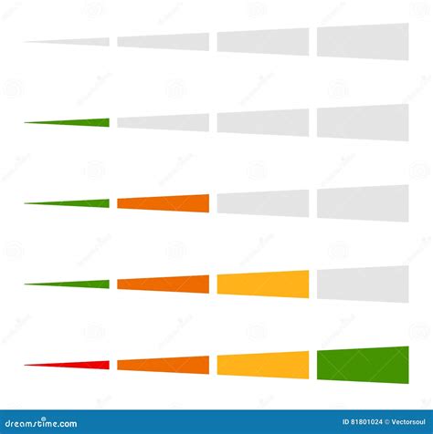 Level Indicator, Progress Bar Element in Set Stock Vector - Illustration of green, minimum: 81801024