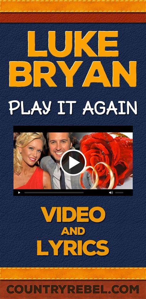 Luke Bryan - Play It Again (VIDEO) | Country music songs, Country music ...