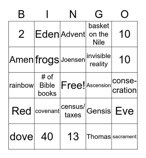 Bible Clue Bingo Card