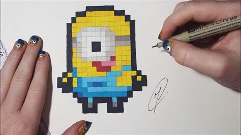 Minion Drawing - Pixel Art - YouTube