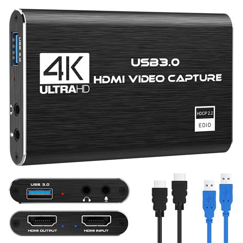 Rybozen 4K Audio Video Capture Card, USB 3.0 HDMI Video Capture Device, Full HD 1080P for Game ...