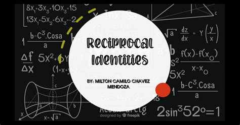 PechaKucha Presentation: Reciprocal identities