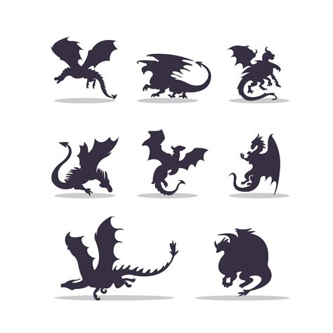 Dragon silhouette vector illustration design 3415816 Vector Art at Vecteezy