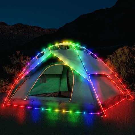 Camping Tent String Lights, 8 Flashing Modes Colorful LED Decorative Camping Tent Rope Lights ...