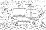 Whimsical Pirate Adventure Coloring Page For Kids Activities And Crafts  sketch template