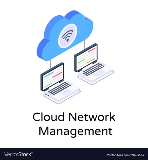 Cloud network management Royalty Free Vector Image