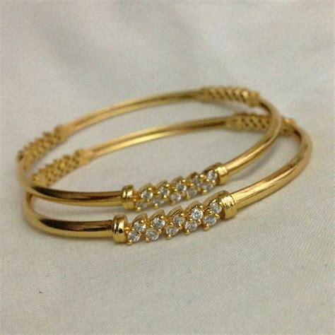 Gold and Diamond bangles. Gold bangles embellished with diamonds | Gold bangles design, Jewelry ...