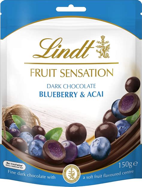 Lindt Fruit Sensation Blueberry & Acai Chocolate Bites 150g : Amazon ...