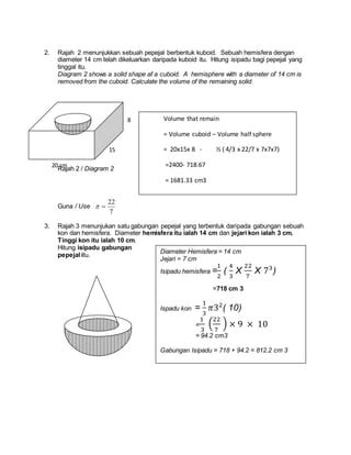 Isipadu 3D Solid Geometri math modern | PDF