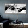Hand of God Creation of Adam Black & White Canvas Painting Print on Canavs Wall Art Pictures for ...