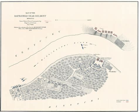 Map of the battlefield near Belmont, Missouri