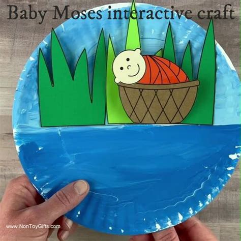 Baby Moses Craft - Bible Lesson - Paper Plate Interactive Craft - Bible Story