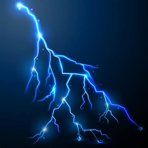 Lightning of blue with a black background.Vector 6304024 Vector Art at ...