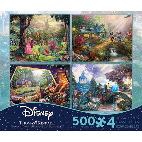 Buy Ceaco - 4 in 1 Multipack - Thomas Kinkade - Disney Dreams Collection - ing Beauty, Mickey ...