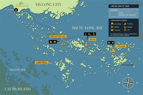 Bai Tu Long Travel Map: Map of Bai Tu Long bay Cruise & Tours