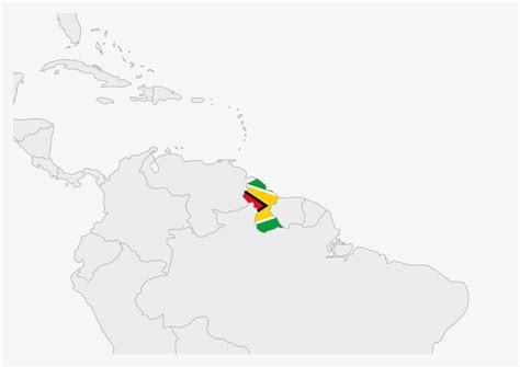 Guyana map highlighted in Guyana flag colors 12857712 Vector Art at Vecteezy